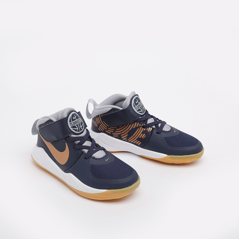 детские синие баскетбольные кроссовки Nike Team Hustle D 9 PS AQ4225-402 - цена, описание, фото 2